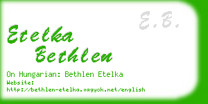 etelka bethlen business card